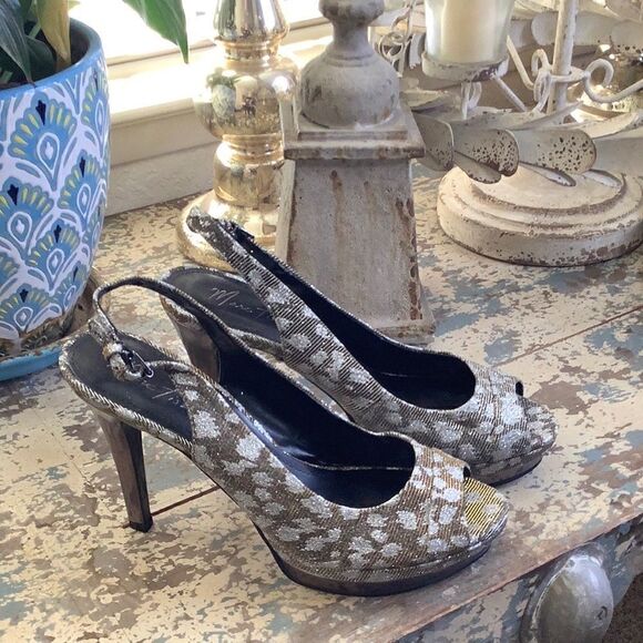 Marc Fisher sparkly cheetah platform heels - Picture 6 of 12